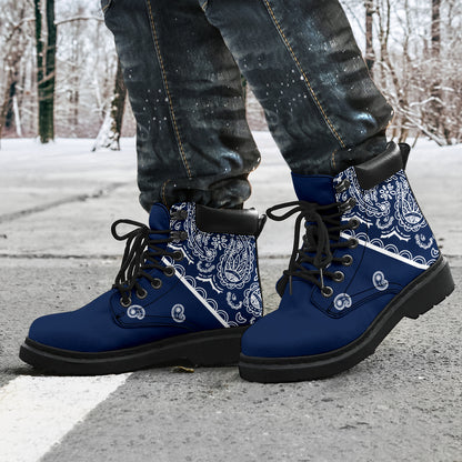 Navy Blue Bandana All Season Boots