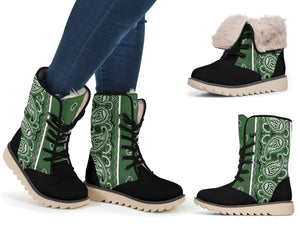 Classic Green Bandana Women's Winter Boots
