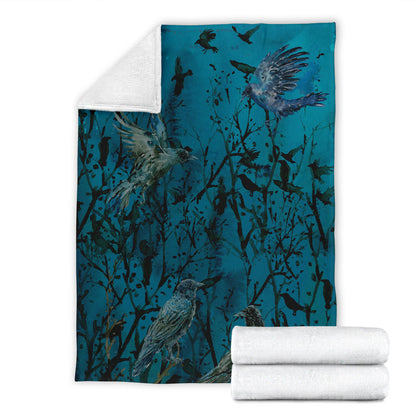 Murder of Crows Fleece Throw