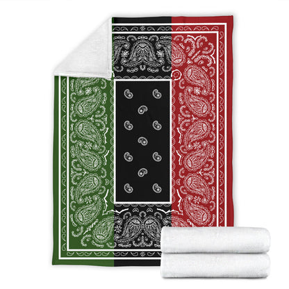 Ultra Plush Tri-Color Bandana Blanket