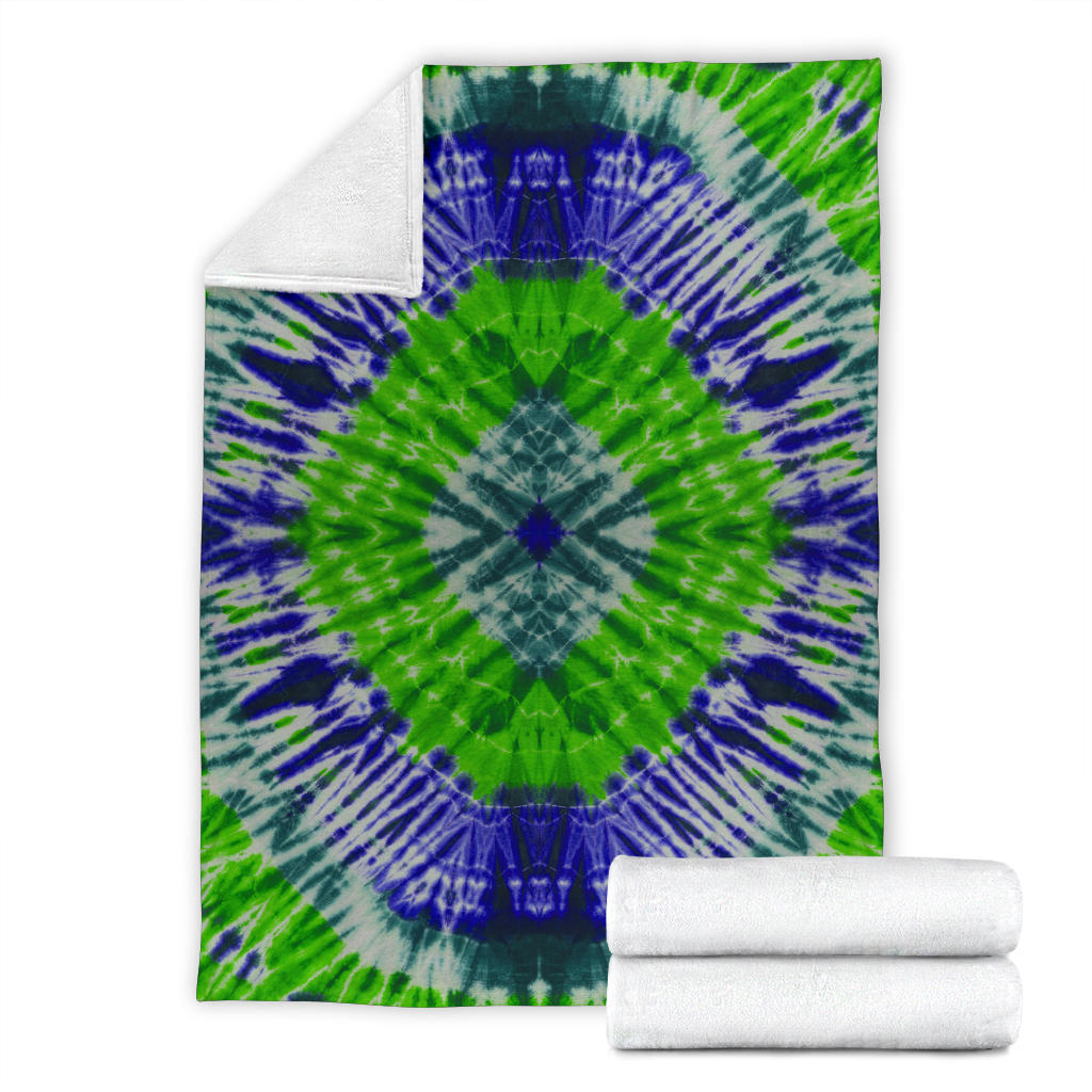 Green Abyss Tie Dye Fleece Throw