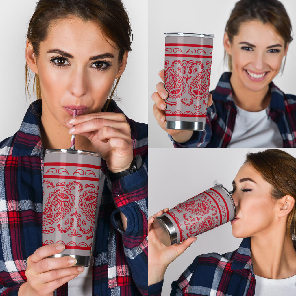 Gray and Red Bandana Tumblers