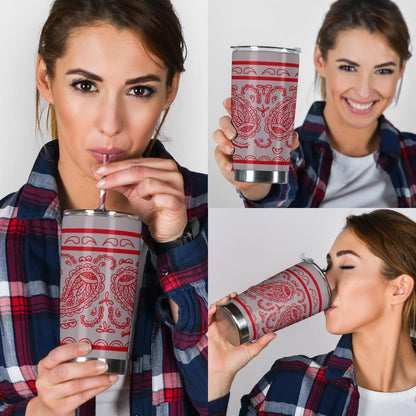 Gray and Red Bandana Tumblers