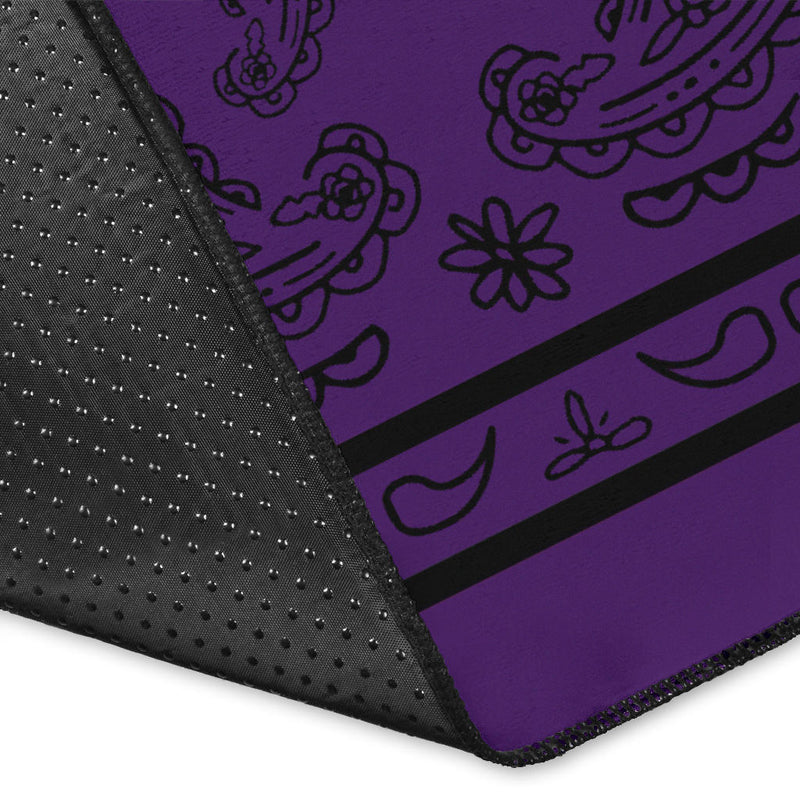 Purple and Black Bandana Area Rugs - Fitted