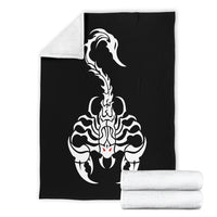 White Scorpion Tribal Fleece Throw Blanket