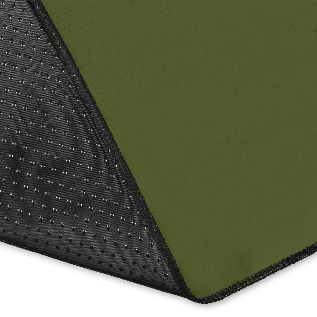 Army Green and Black Bandana Area Rugs - Minimal