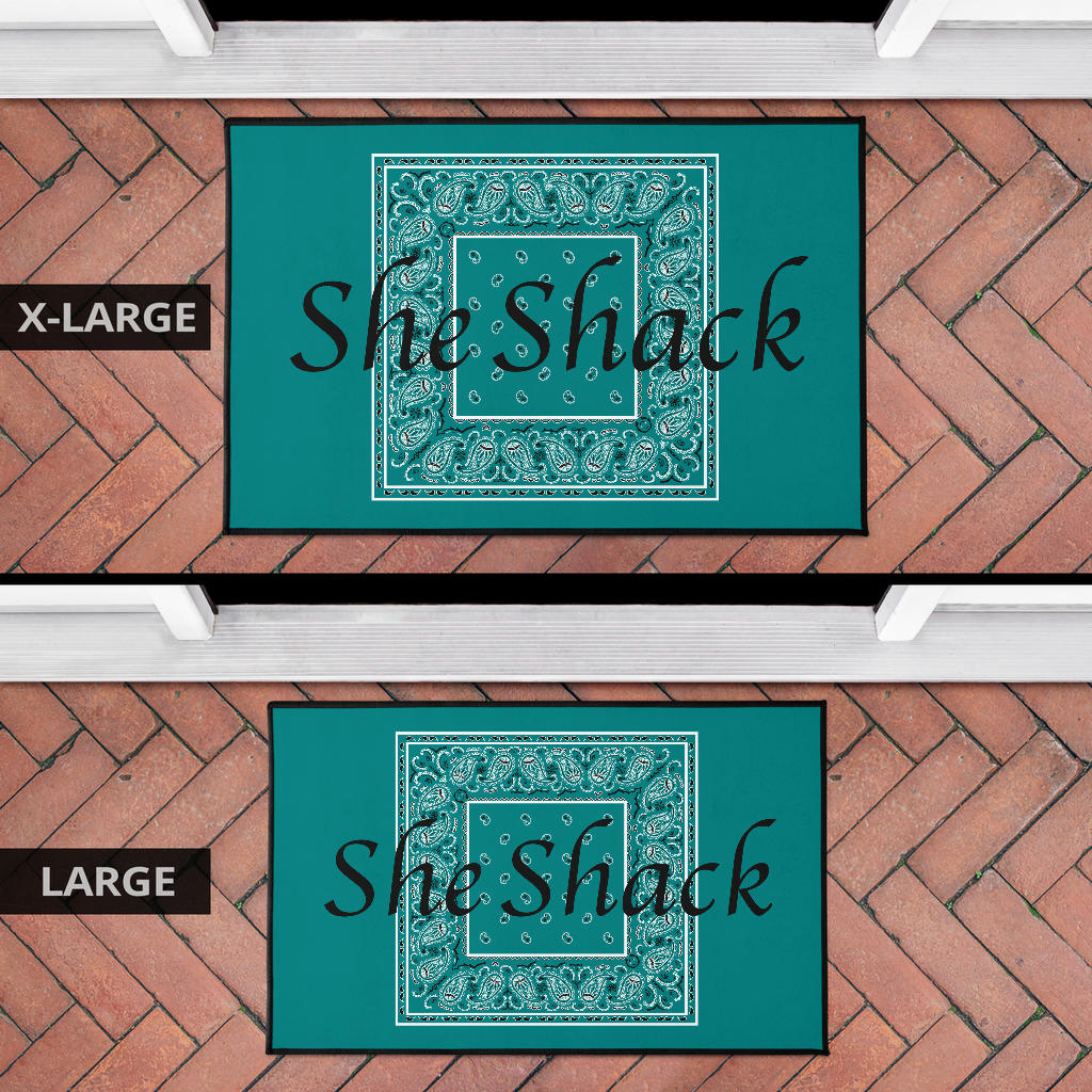 Teal Bandana Fun Door Mats
