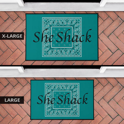 Teal Bandana Fun Door Mats