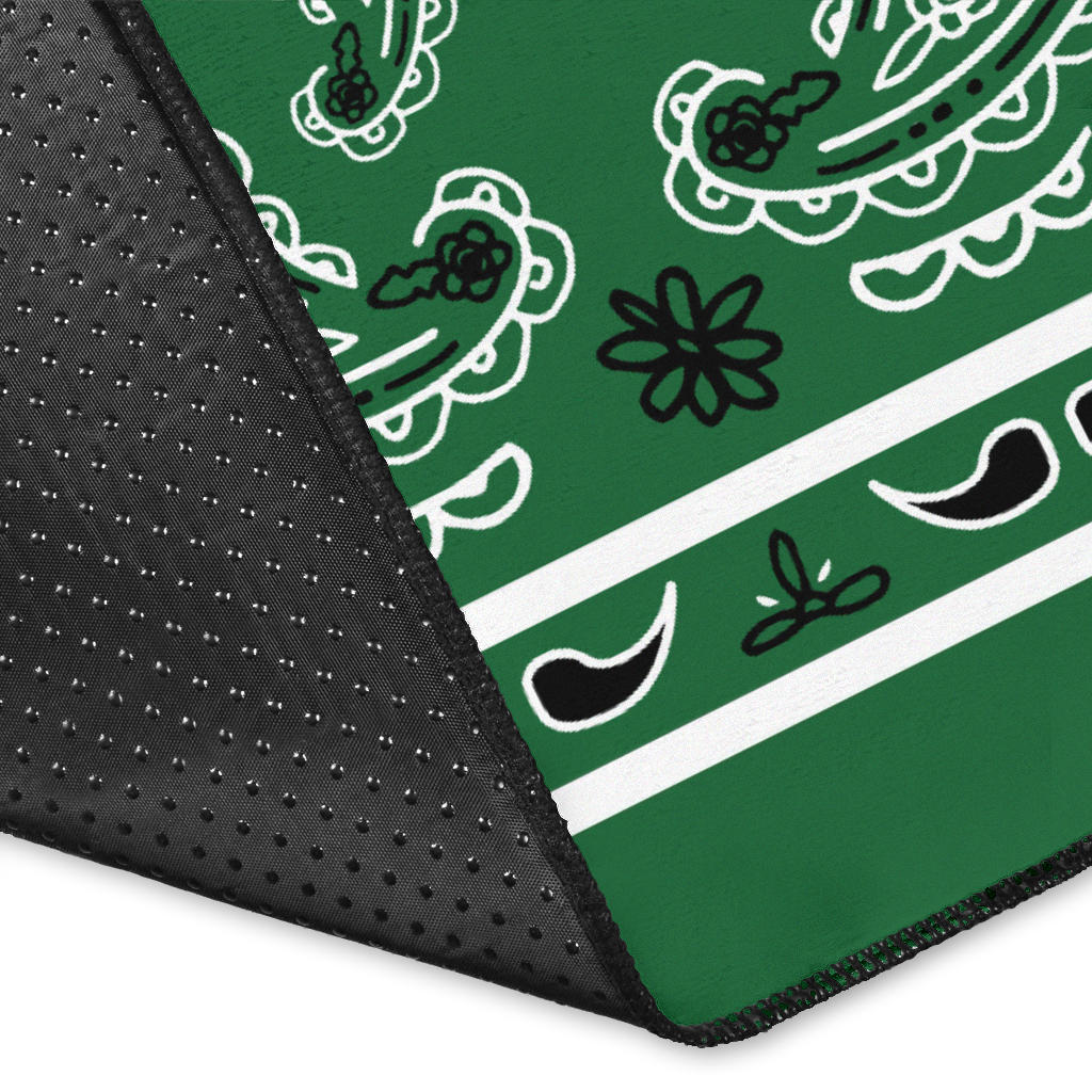 Classic Green Bandana Area Rugs - Fitted