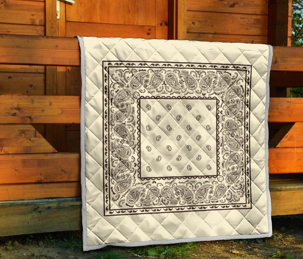 Quilt - Cream and Brown Bandana Quilt