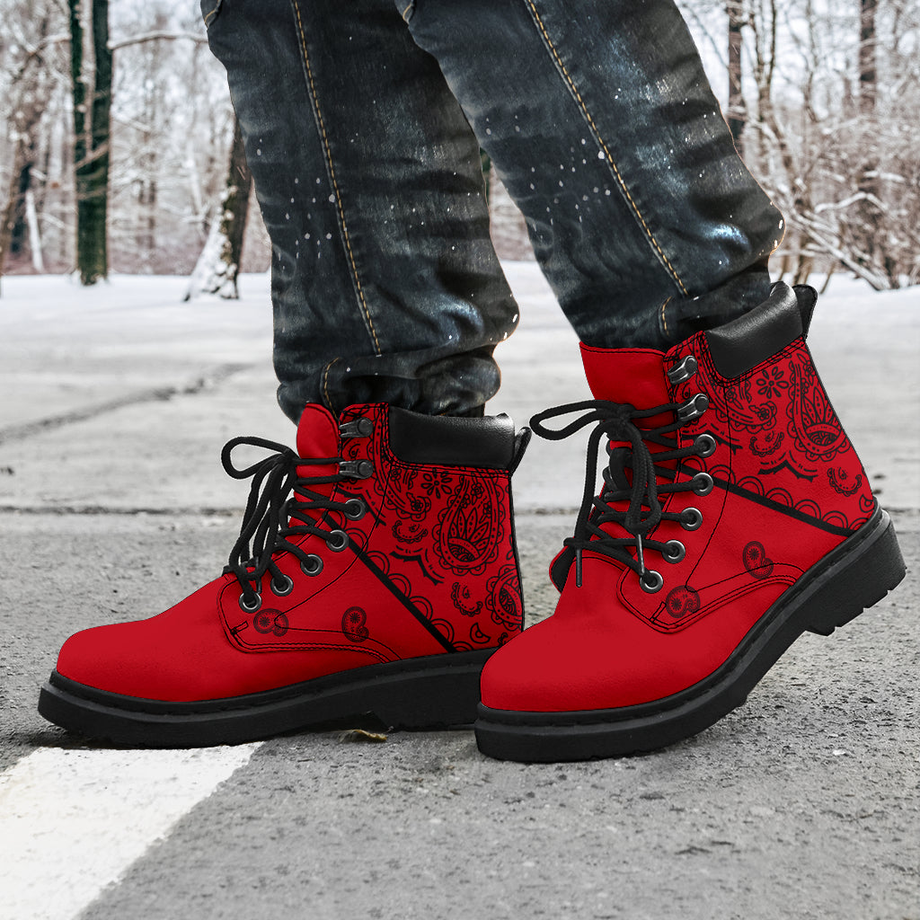 Red and Black Bandana All Season Boots