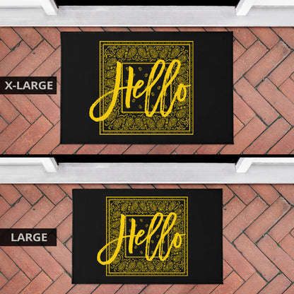 Black Gold Bandana Door Mats