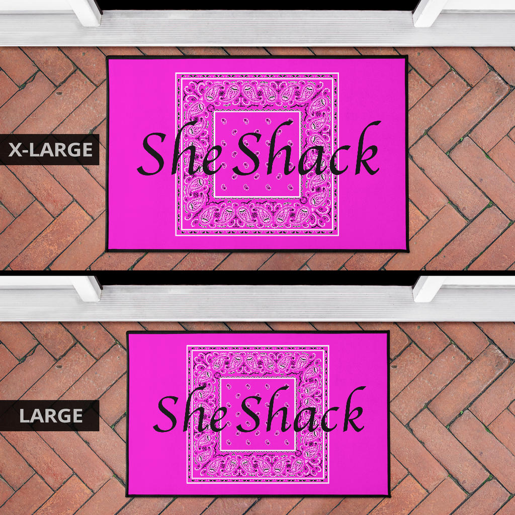 Abruptly Pink Bandana Fun Door Mats