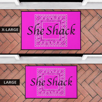 Abruptly Pink Bandana Fun Door Mats