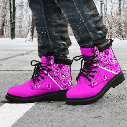 Abruptly Pink Bandana All-Season Boots