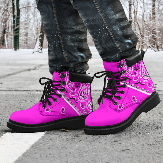 Abruptly Pink Bandana All-Season Boots