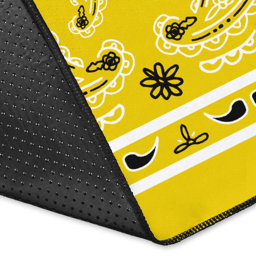Sunshine Yellow Bandana Area Rugs - Fitted