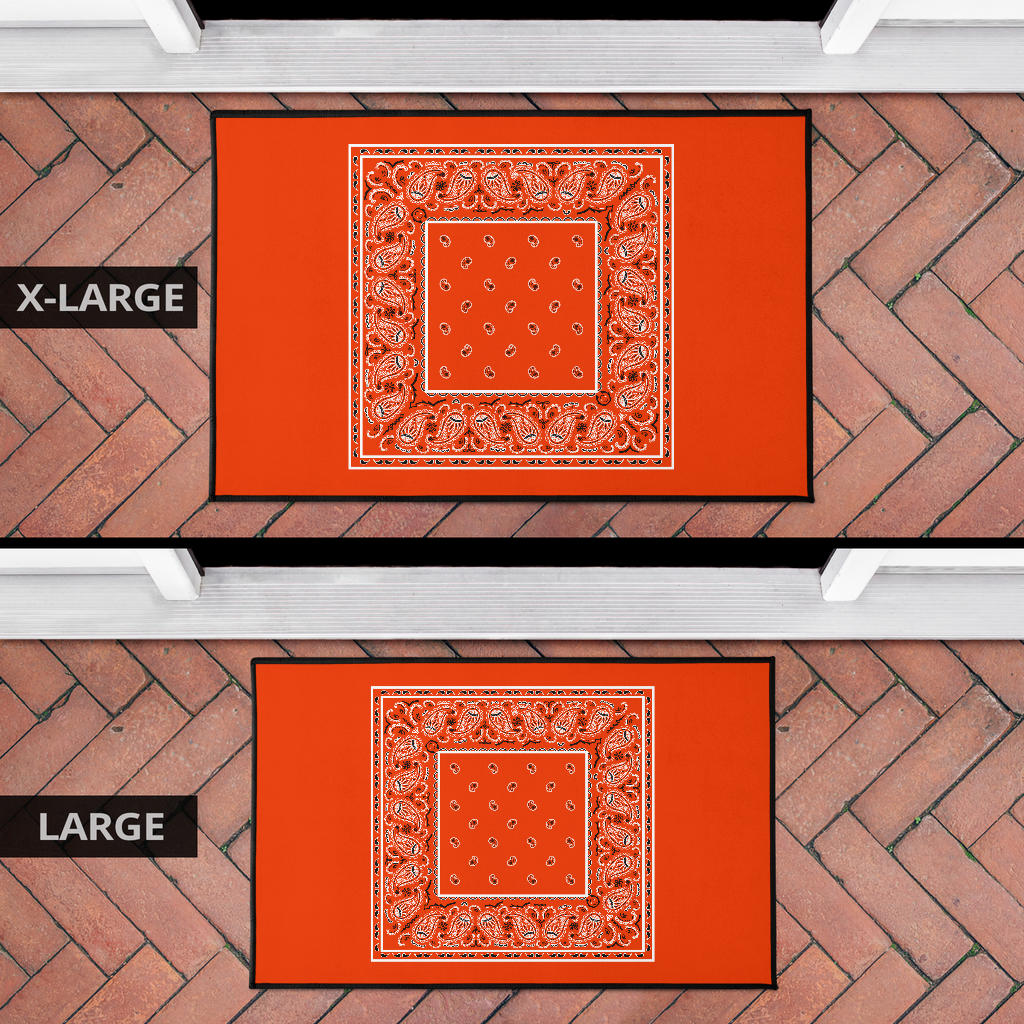 Perfect Orange Bandana Door Mats