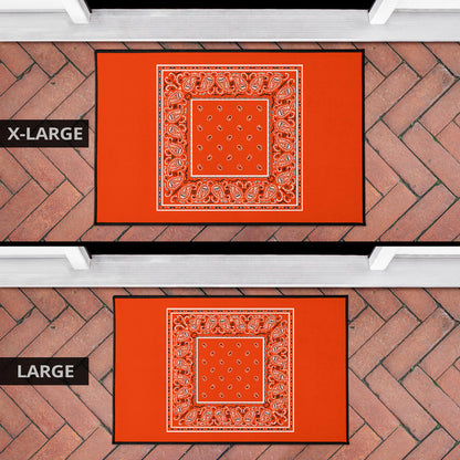 Perfect Orange Bandana Door Mats