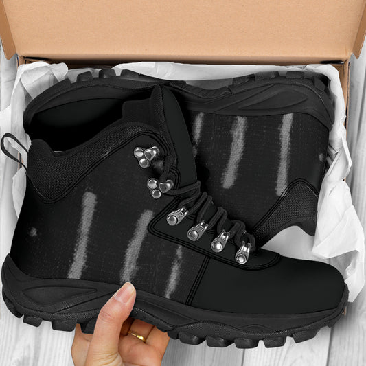 black hiking boots