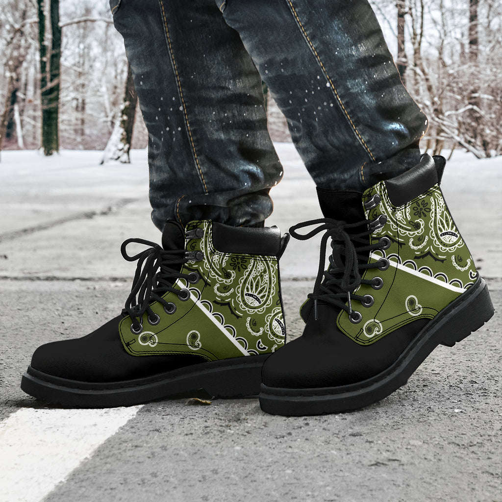 Army green winter boots