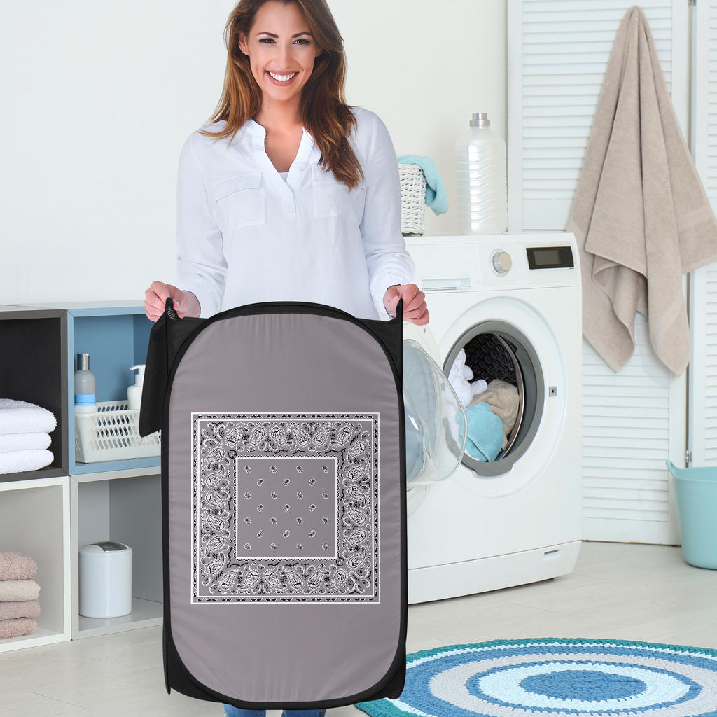 gray bandana laundry hamper