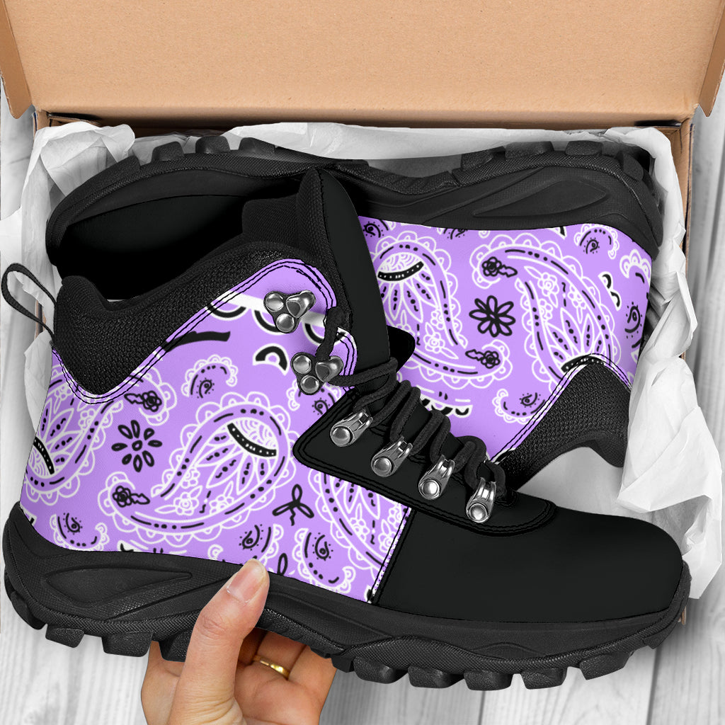 violet hiking boots