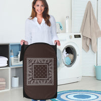 brown bandana laundry clothes basket