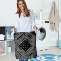 Laundry Hamper - Black and White Bandana