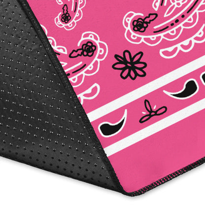 Warm Pink Bandana Area Rugs - Fitted