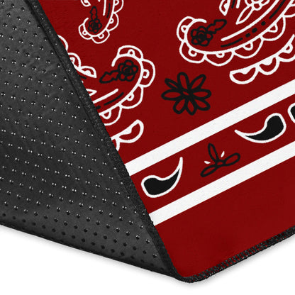 Maroon Bandana Area Rugs - Fitted