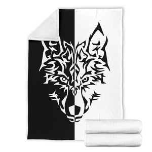 White Wolf Tribal Fleece Throw Blanket