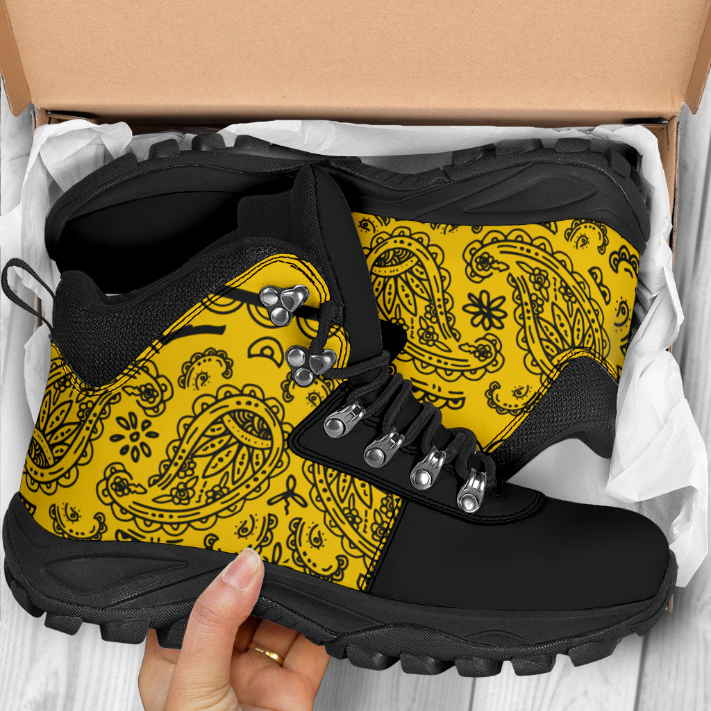 gold yellow hiking boots