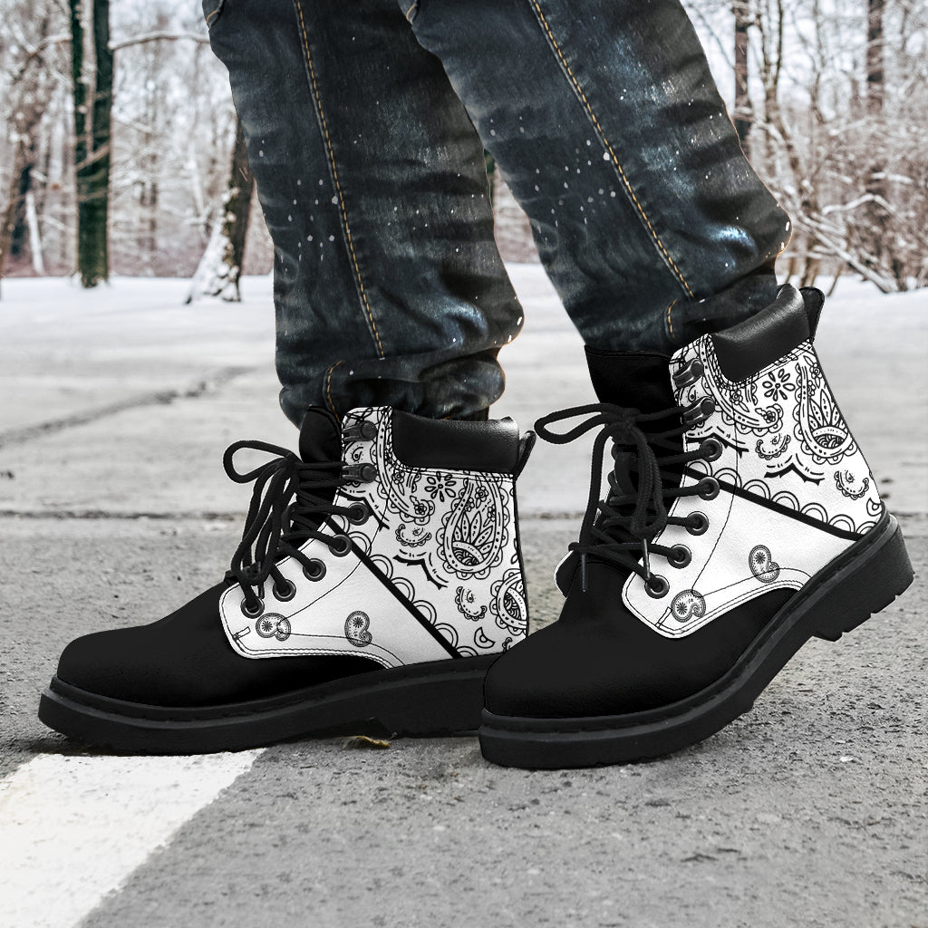 White Bandana Blackout All Season Boots