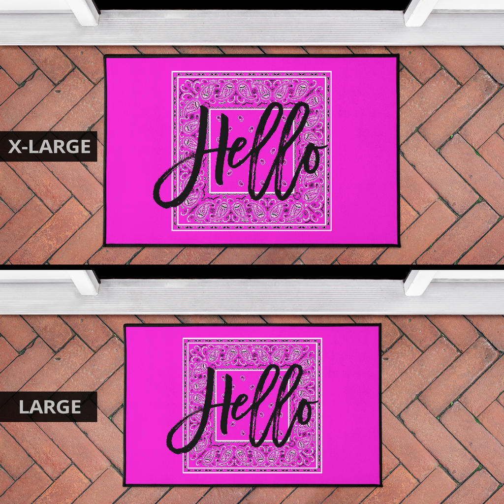 Abruptly Pink Bandana Door Mats