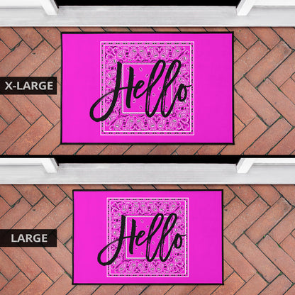 Abruptly Pink Bandana Door Mats
