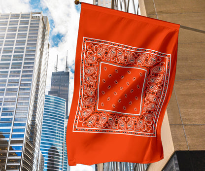 Perfect Orange Bandana Home and Garden Flags