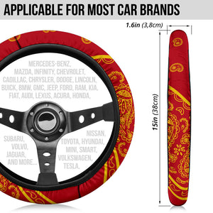 Red and Gold Bandana Wheel Covers - 3 Styles