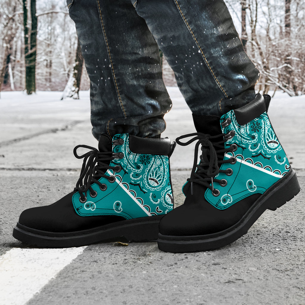 Teal Bandana Blackout All Season Boots