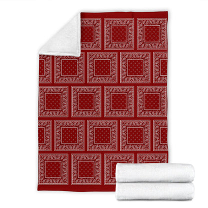 Ultra Plush Maroon Bandana Patch Throw Blanket