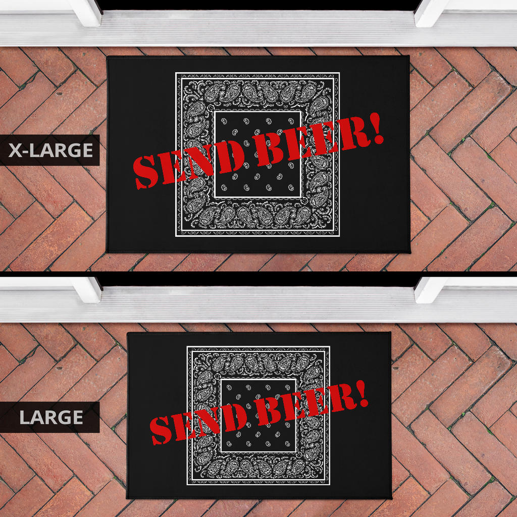 Black Bandana Door Mats