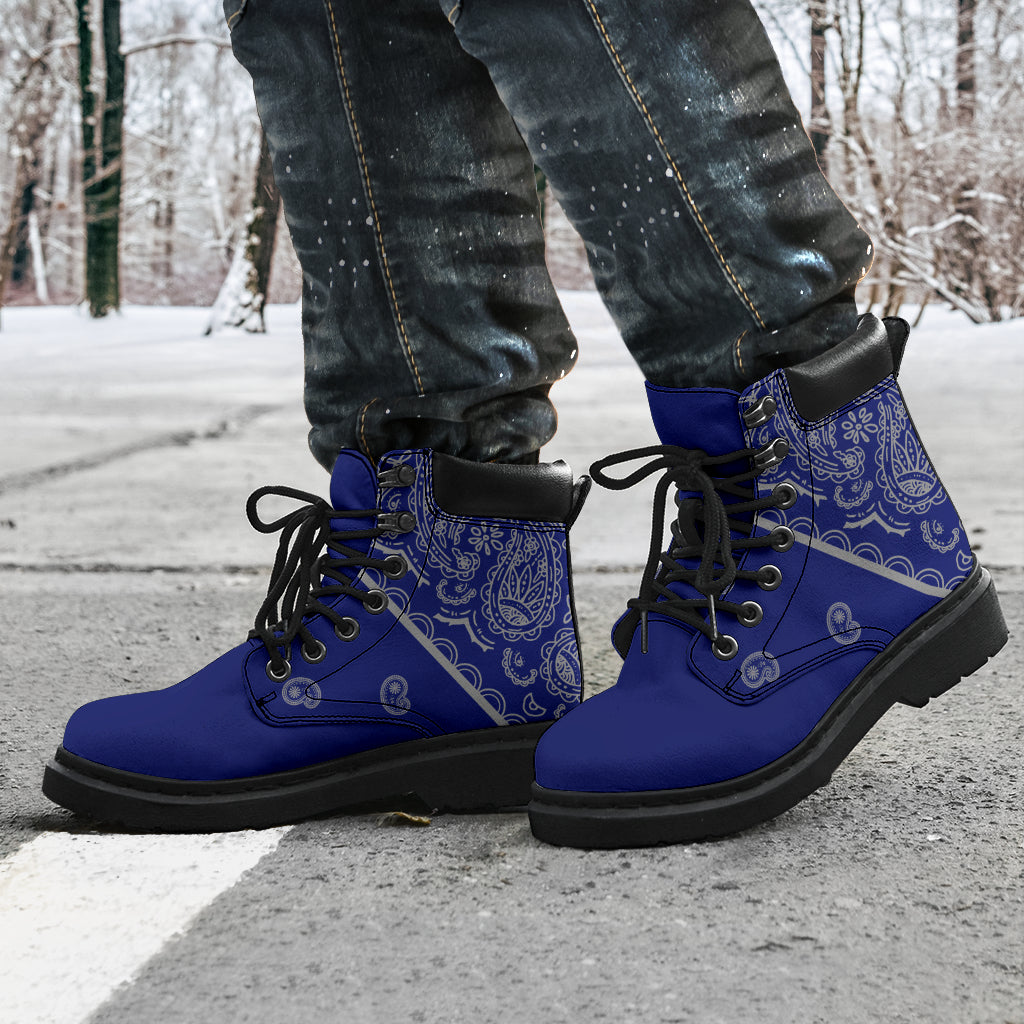 Blue and Gray Bandana All Season Boots