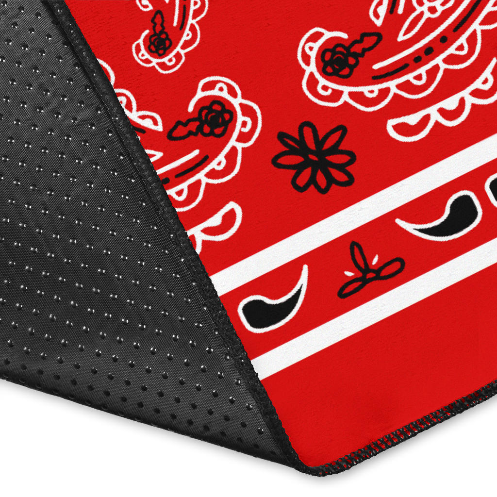 Western Red Bandana Area Rug - Fitted
