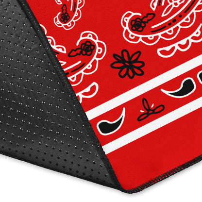 Western Red Bandana Area Rug - Fitted