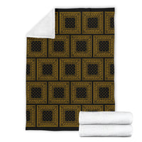 Ultra Plush Black Gold Bandana Patch Throw Blanket