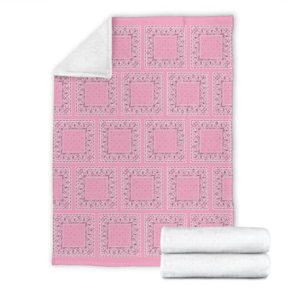 Ultra Plush Light Pink Bandana Patch Throw Blanket