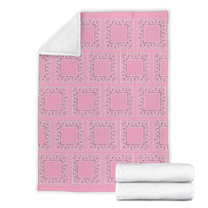 Ultra Plush Light Pink Bandana Patch Throw Blanket