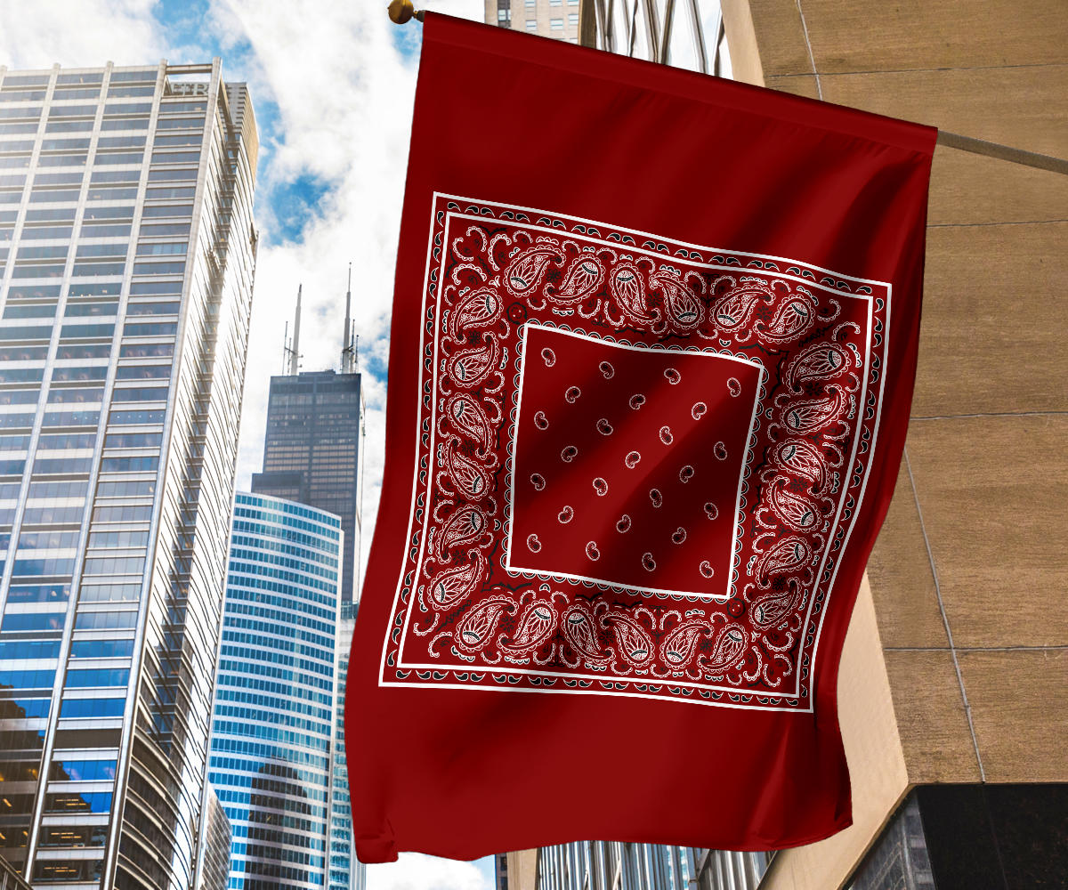 Maroon Bandana Home and Garden Flags