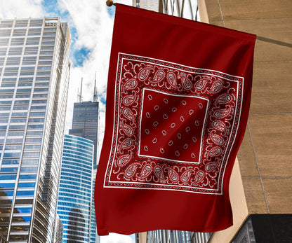 Maroon Bandana Home and Garden Flags