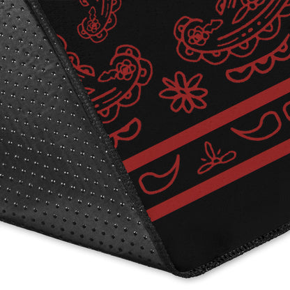 Black and Red Bandana Area Rugs - Fitted